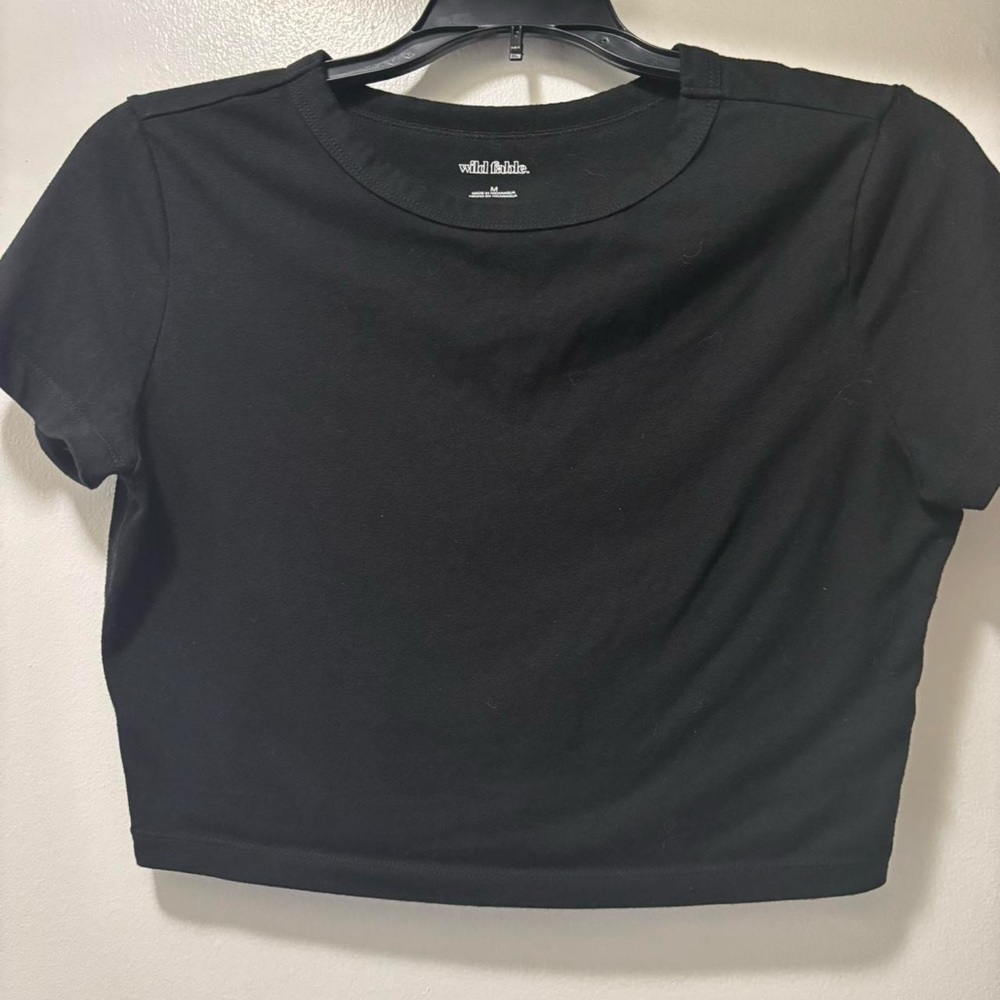 Black Wild Fable Crop Tee